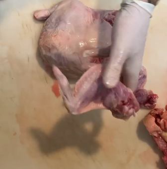 Skillman Farm Market and Butcher Shop butcher shows how to break down a whole chicken