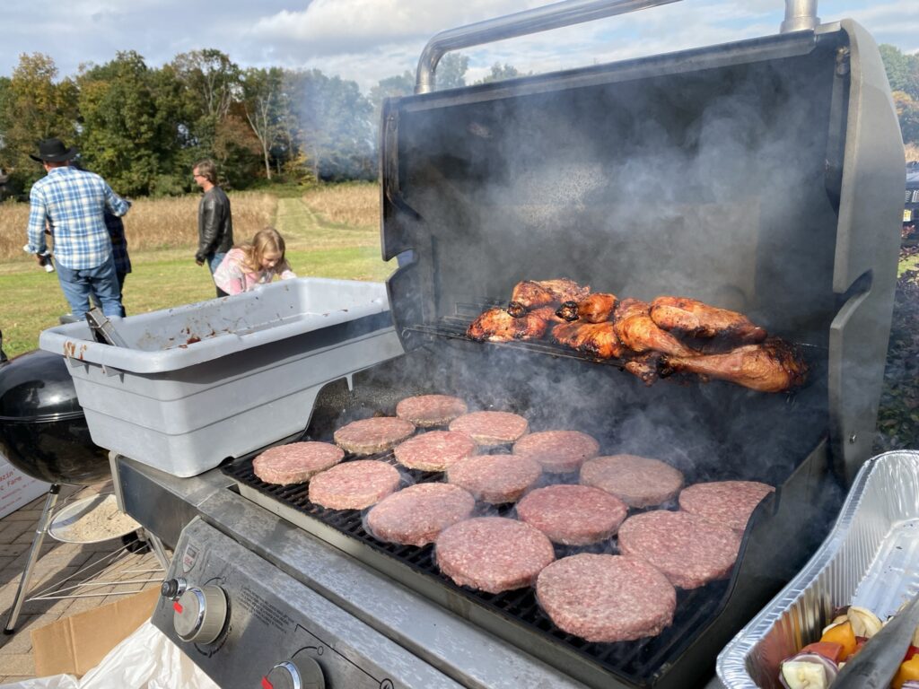 Simply Grazin' meats on the grill for Customer Appreciation Day at Skillman Farm Market and Butcher Shop