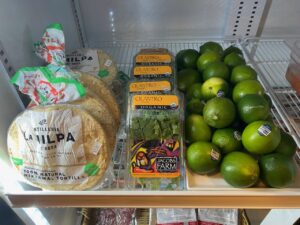 organic limes, cilantro and corn tortillas