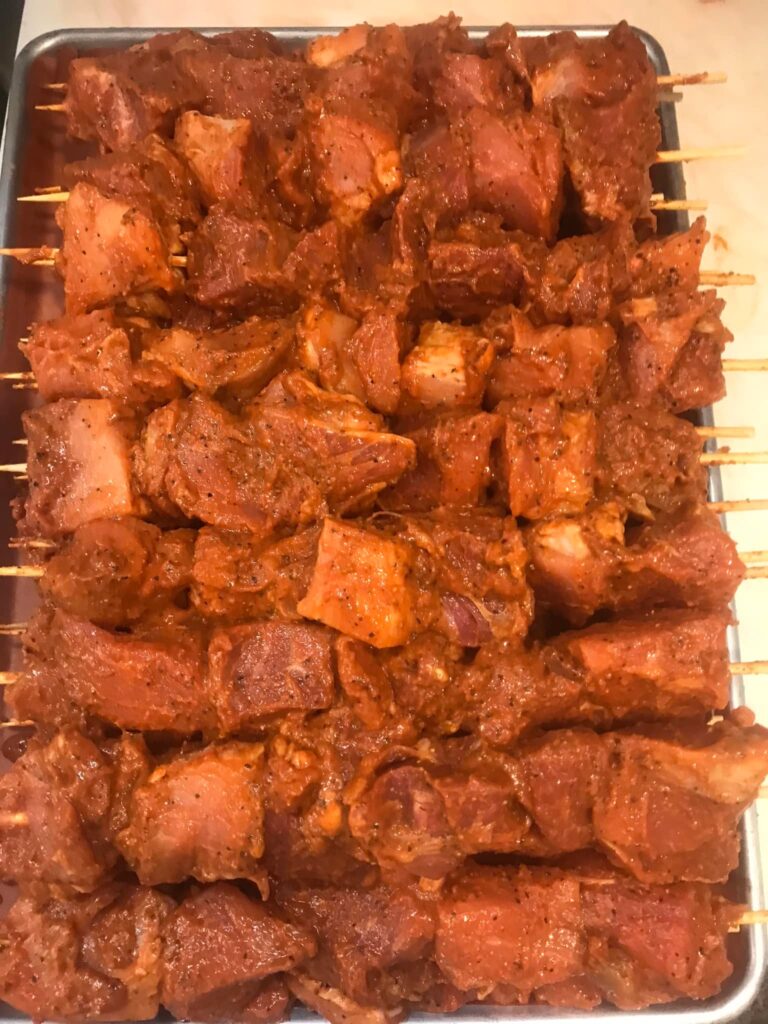 Cajun Pork Belly Kebabs
